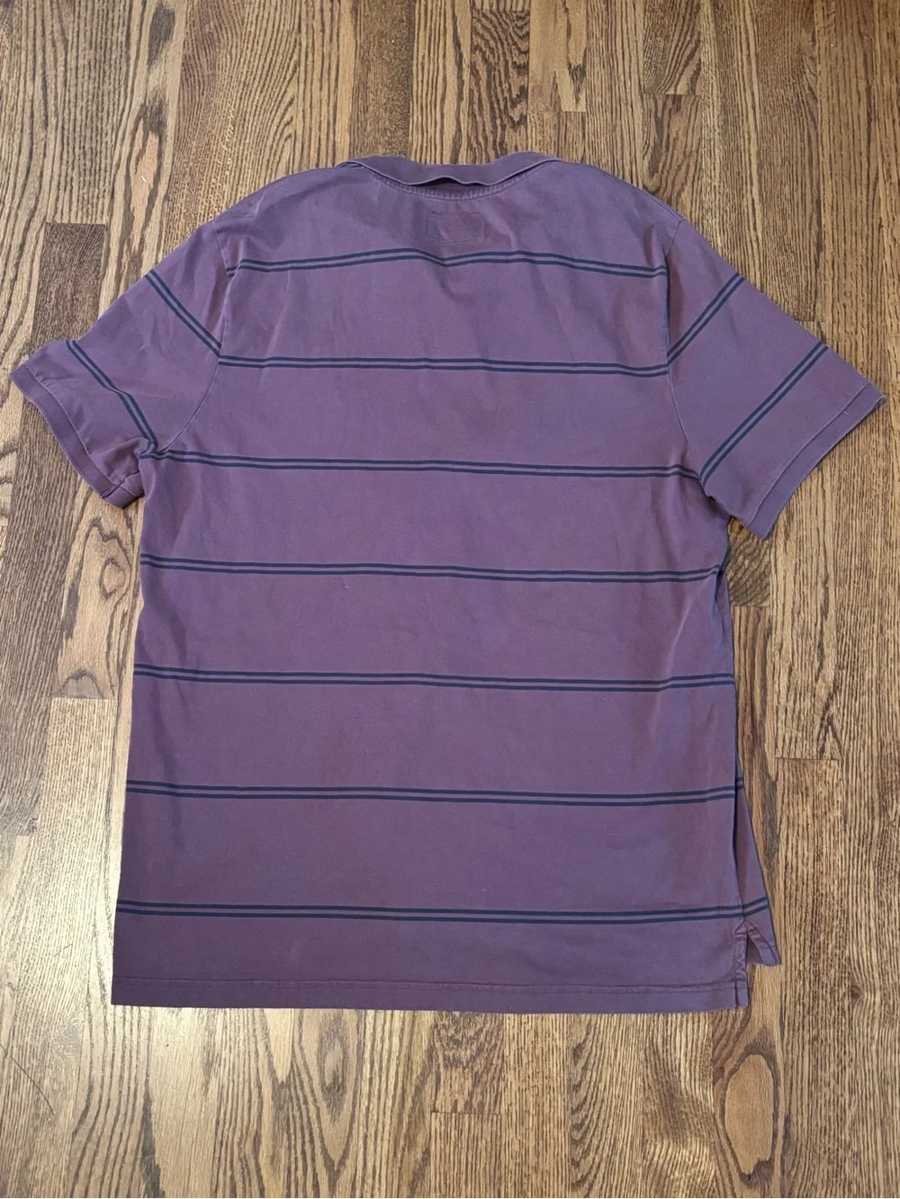 J.Crew Men's XL Polo Shirt Purple Plum Short Sleeve Thin Horizontal Stripes